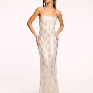 Ramy Brook BRAND NEW Stylish White Geometric Beaded Dress